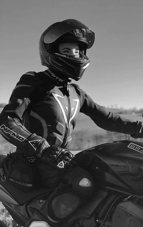 Rider portrait wearing a custom NFmoto leather suit