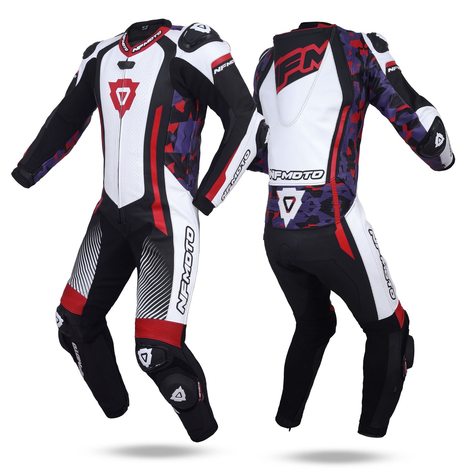 NFmoto custom leather race suit, detail view