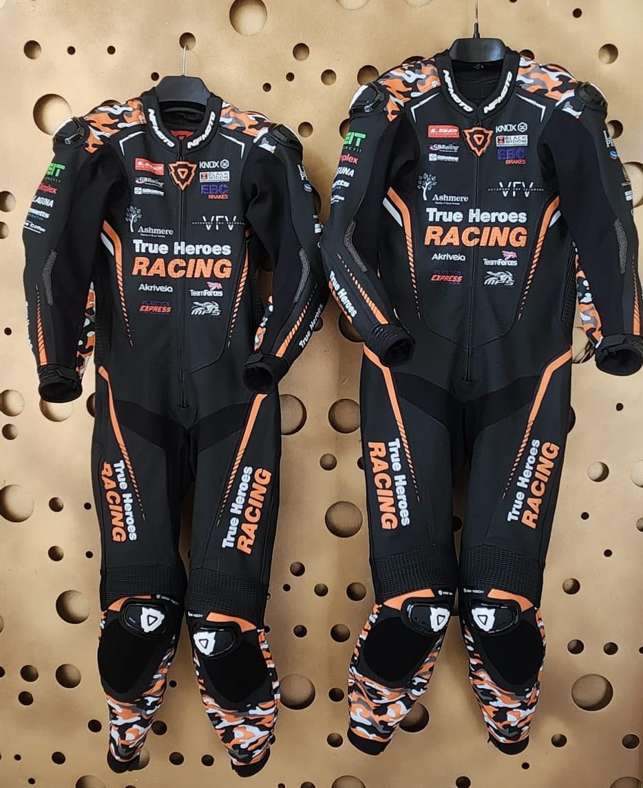 NFmoto custom leather race suit, detail view