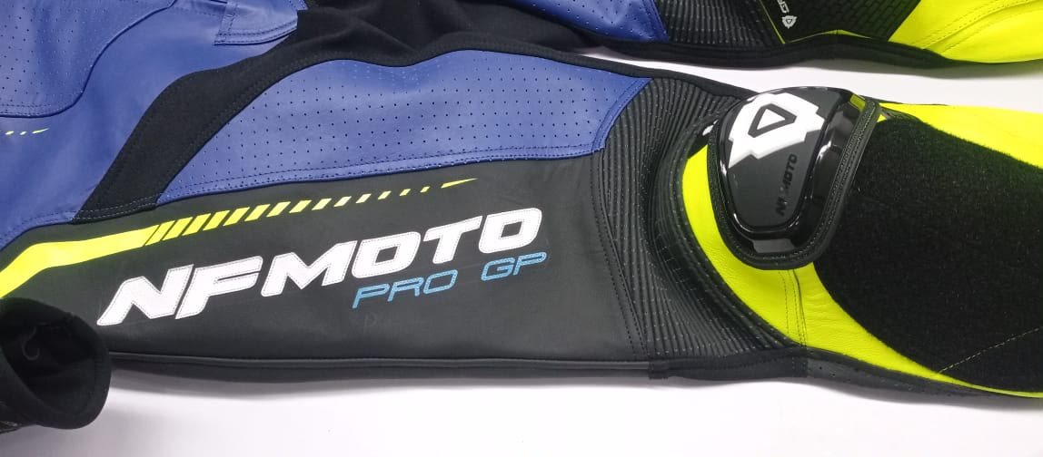 NFmoto custom leather race suit, detail view