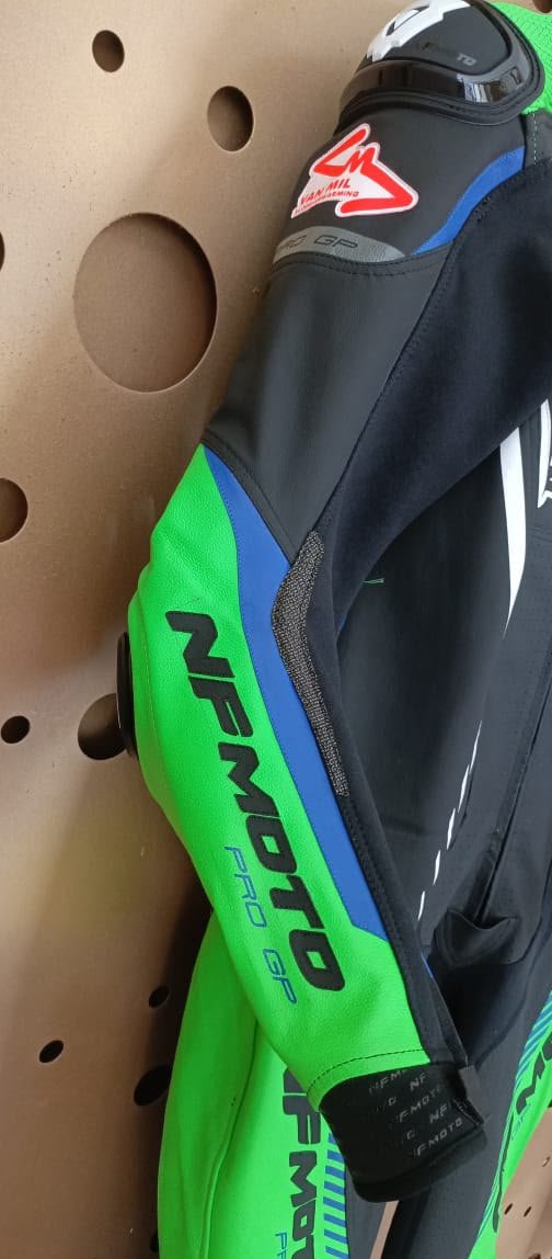 NFmoto custom leather race suit, detail view