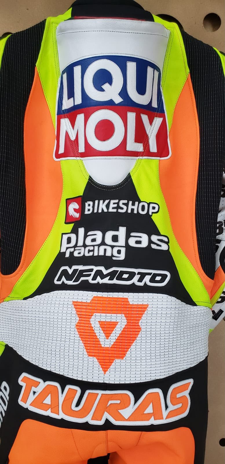 NFmoto custom leather race suit, detail view